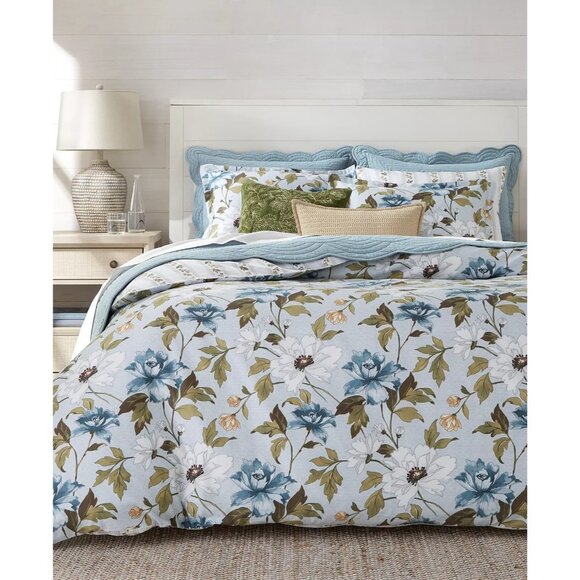 Charter Club Blue Floral Peony Comforter Set Queen $200 - Picture 6 of 6